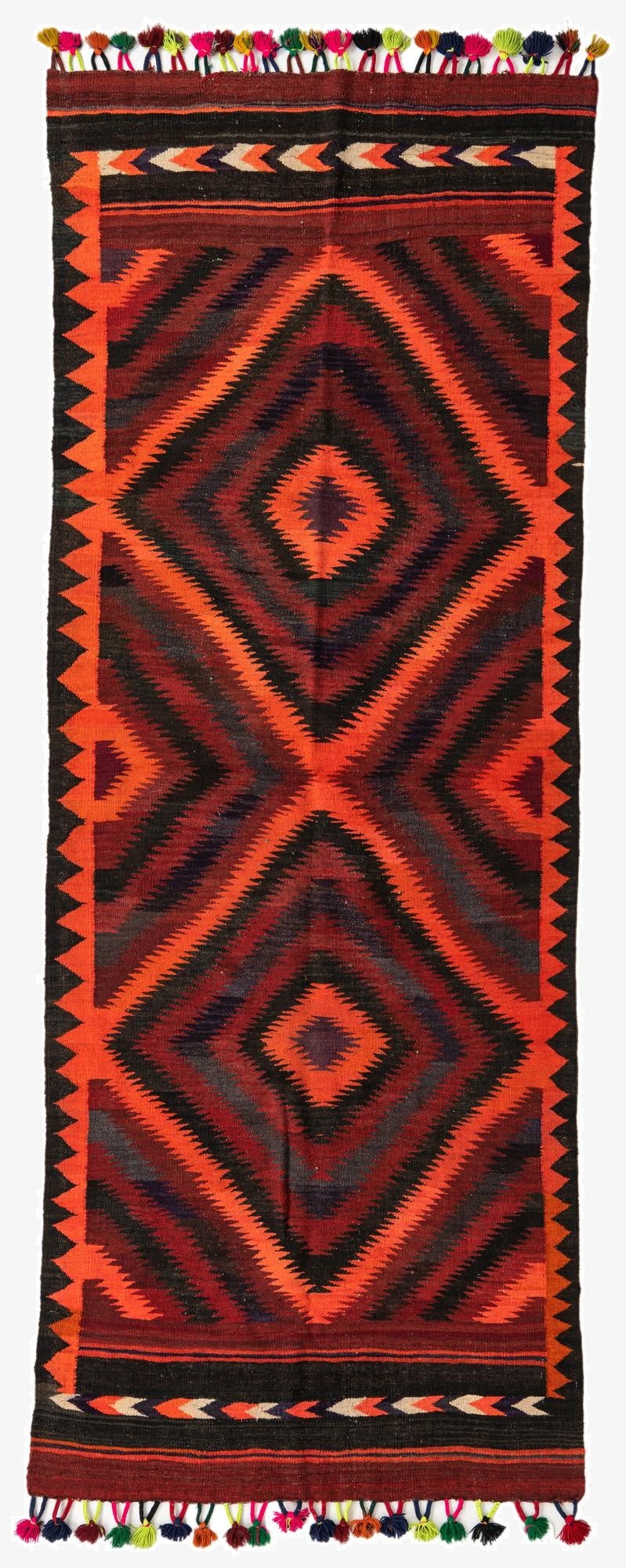4' x 10'  Hand Woven Kilim Fars Wool Runner Rug