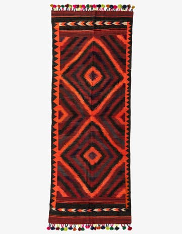 4' x 10' Hand Woven Kilim Fars Wool Runner Rug