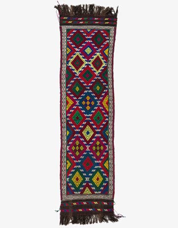 2' x 7' 4 Hand Knotted Kilim Fars Persian Wool Runner Rug