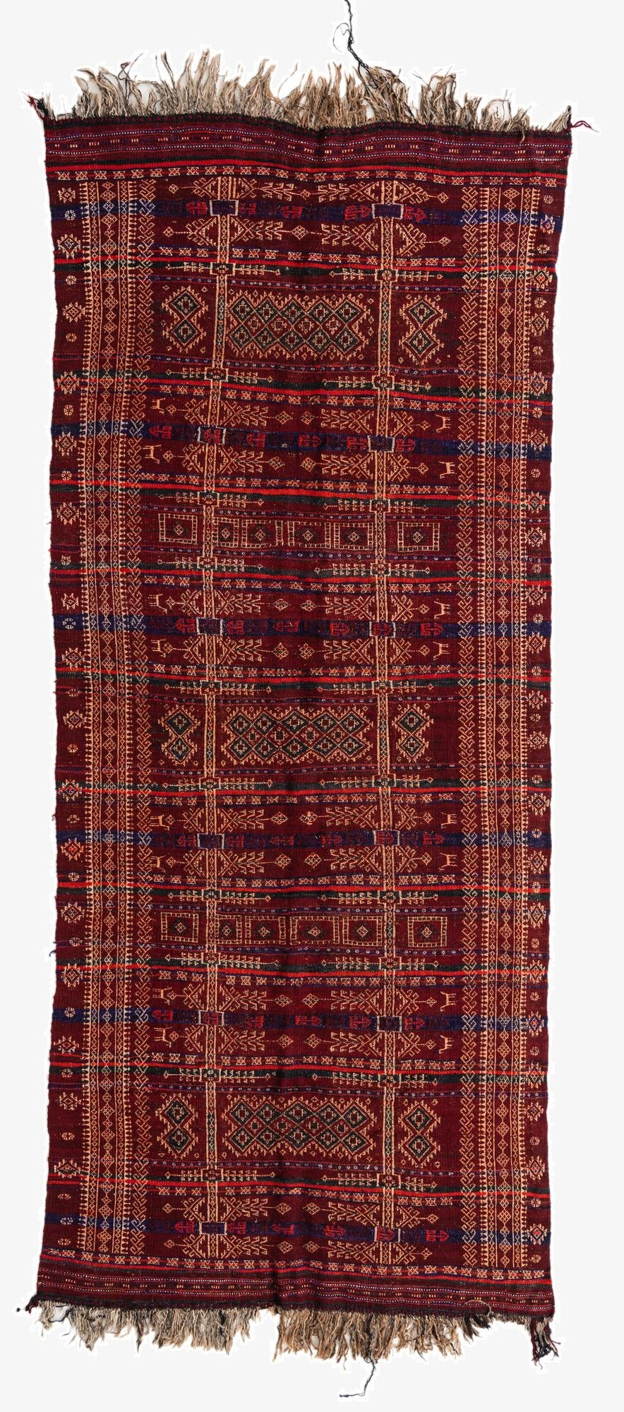 4' 10 x 11' 8  Hand Woven Kilim Fars Wool Runner Rug