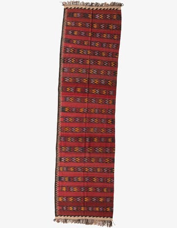 4' 3 x 15' 2 Hand Woven Kilim Fars Wool Runner Rug