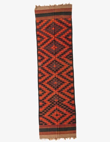 4' 2 x 15' Hand Woven Kilim Fars Wool Runner Rug