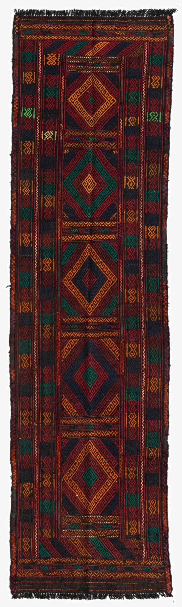 2' 1 x 7' 8  Hand Knotted Kilim Fars Persian Wool Runner Rug