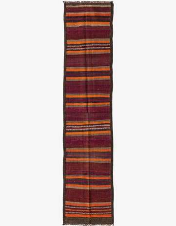 1' 9 x 9' Hand Woven Kilim Fars Wool Runner Rug