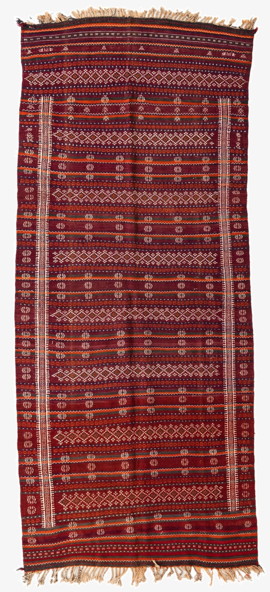 4' 10 x 11'  Hand Woven Kilim Fars Wool Runner Rug