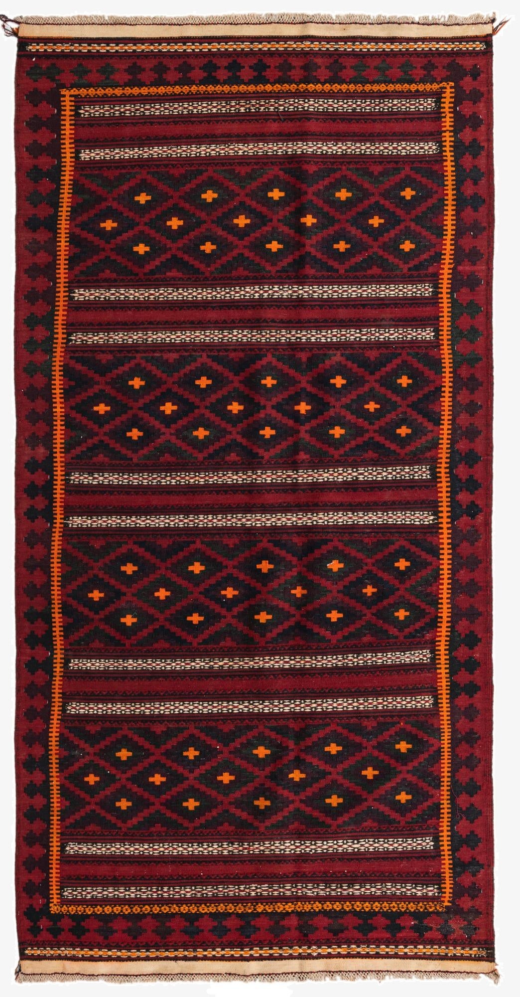 4' 6 x 9' 5  Hand Woven Kilim Fars Wool Runner Rug