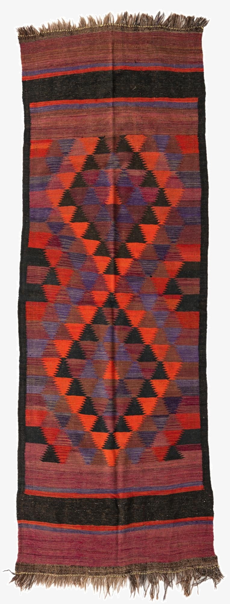 110cm x 315cm  Hand Woven Kilim Fars Wool Runner Rug