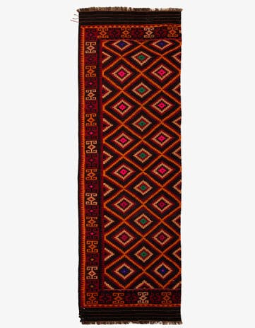 4' 6 x 14' Hand Woven Kilim Fars Wool Runner Rug