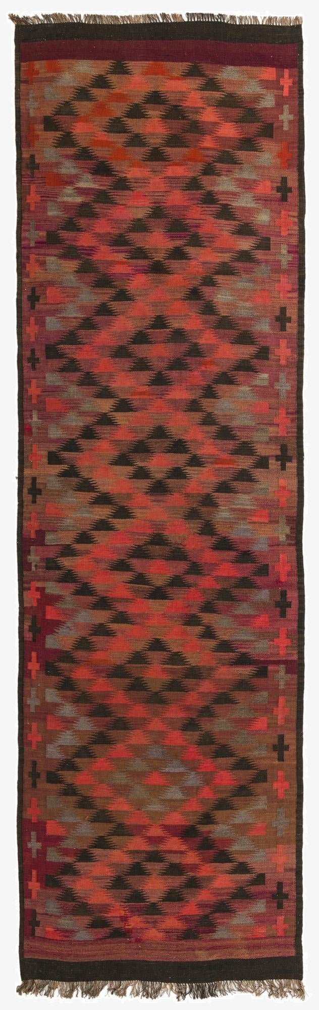 4' 2 x 14'  Hand Woven Kilim Fars Wool Runner Rug