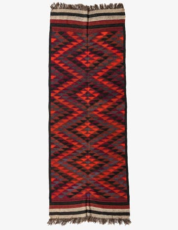 4' 7 x 11' 10 Hand Woven Kilim Fars Wool Runner Rug