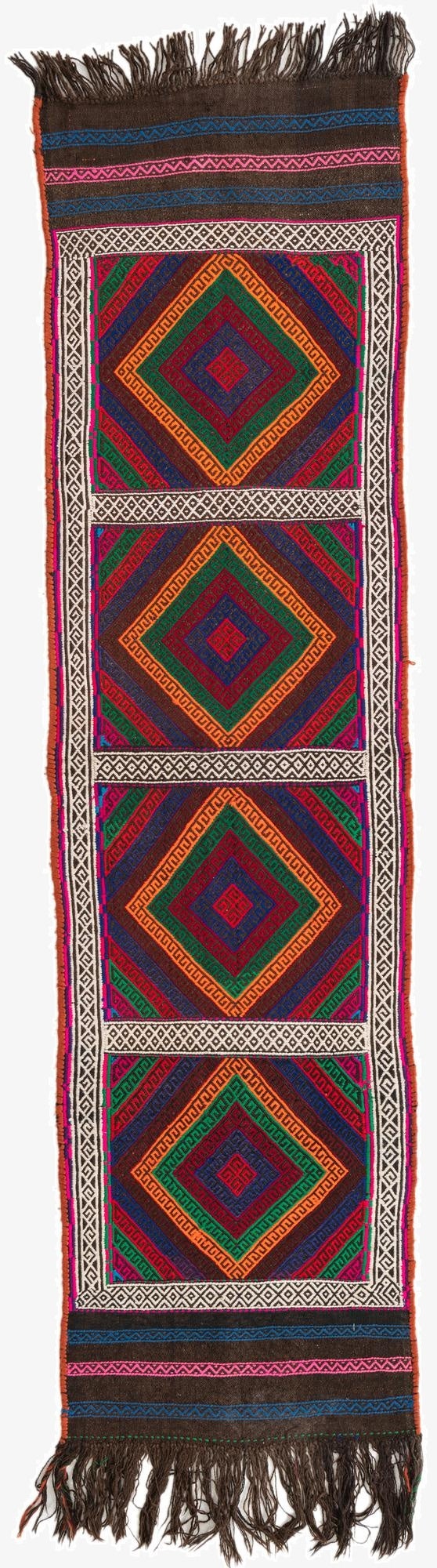 2' x 7' 2  Hand Knotted Kilim Fars Persian Wool Runner Rug