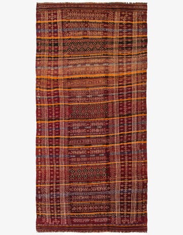4' 9 x 10' 3 Hand Woven Kilim Fars Wool Runner Rug