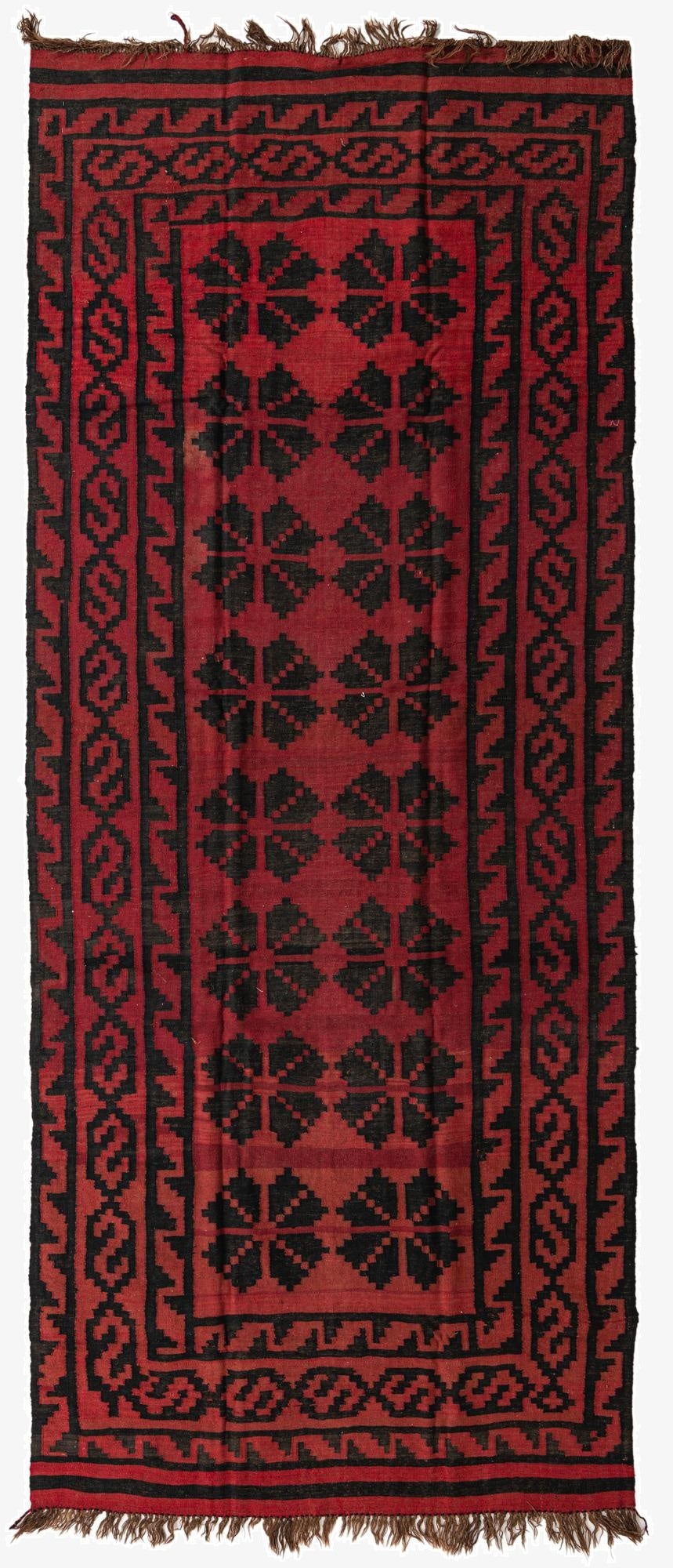5' 7 x 13' 4  Hand Woven Kilim Fars Wool Runner Rug