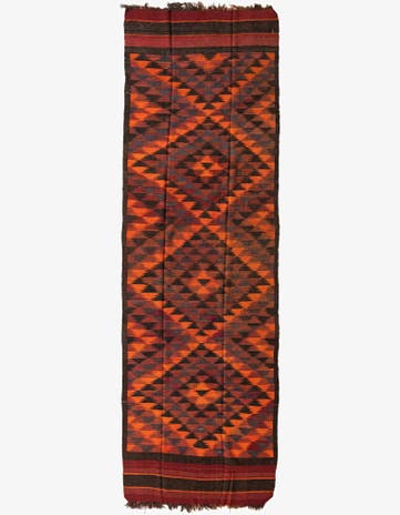 4' 6 x 14' 5 Hand Woven Kilim Fars Wool Runner Rug