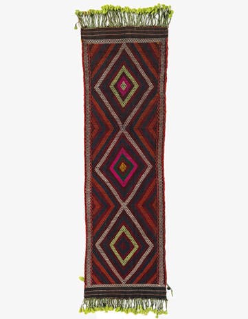 2' 8 x 9' Hand Knotted Kilim Fars Persian Wool Runner Rug