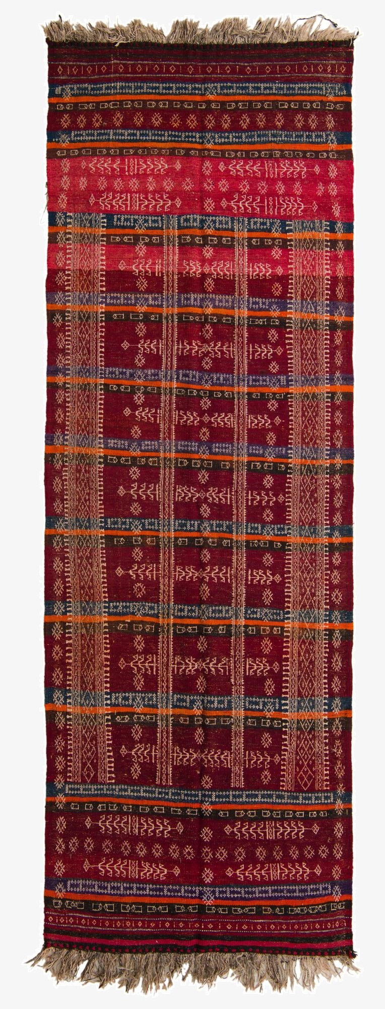 140cm x 405cm  Hand Woven Kilim Fars Wool Runner Rug