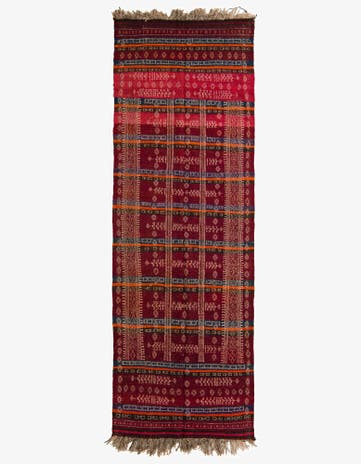 4' 7 x 13' 3 Hand Woven Kilim Fars Wool Runner Rug