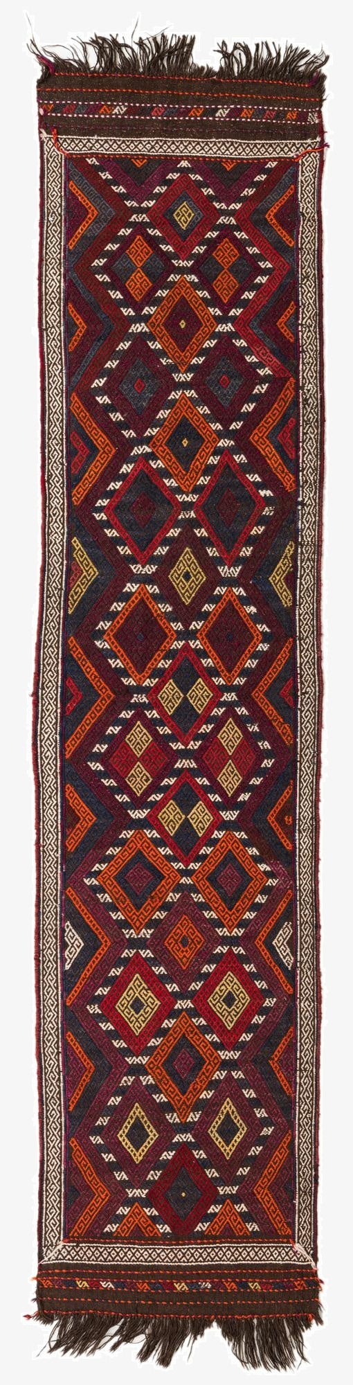 2' 4 x 10' 1  Hand Woven Kilim Fars Wool Runner Rug