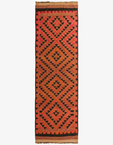 4' 8 x 15' 3 Hand Woven Kilim Fars Wool Runner Rug