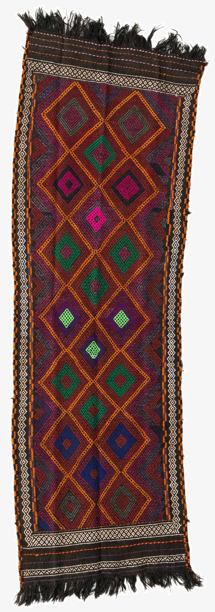 2' 3 x 7'  Hand Knotted Kilim Fars Persian Wool Runner Rug