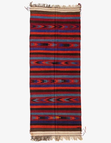 4' 2 x 10' 3 Hand Woven Kilim Fars Wool Runner Rug