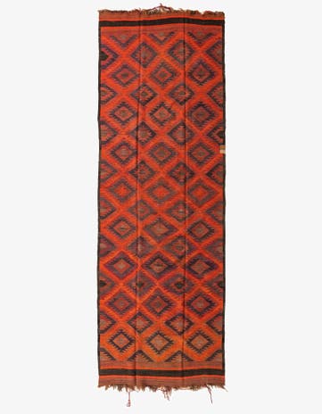 4' 9 x 14' 3 Hand Woven Kilim Fars Wool Runner Rug