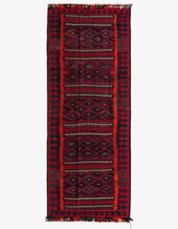 4' 2 x 10' 9 Hand Woven Kilim Fars Wool Runner Rug