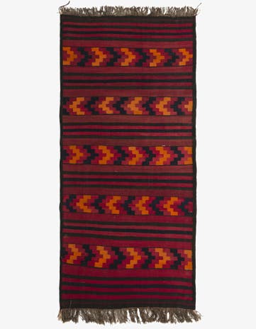4' 4 x 9' 2 Hand Woven Kilim Fars Wool Runner Rug