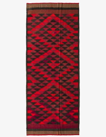 4' 4 x 10' 9 Hand Woven Kilim Fars Wool Runner Rug