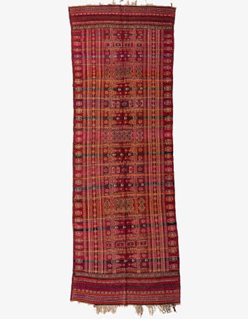 4' 9 x 13' 7 Hand Woven Kilim Fars Wool Runner Rug