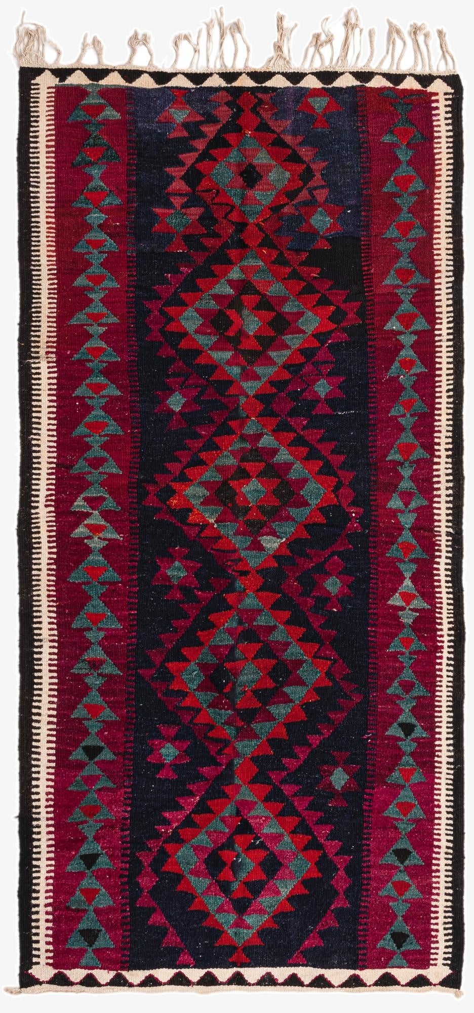 122cm x 245cm  Hand Woven Kilim Fars Wool Runner Rug