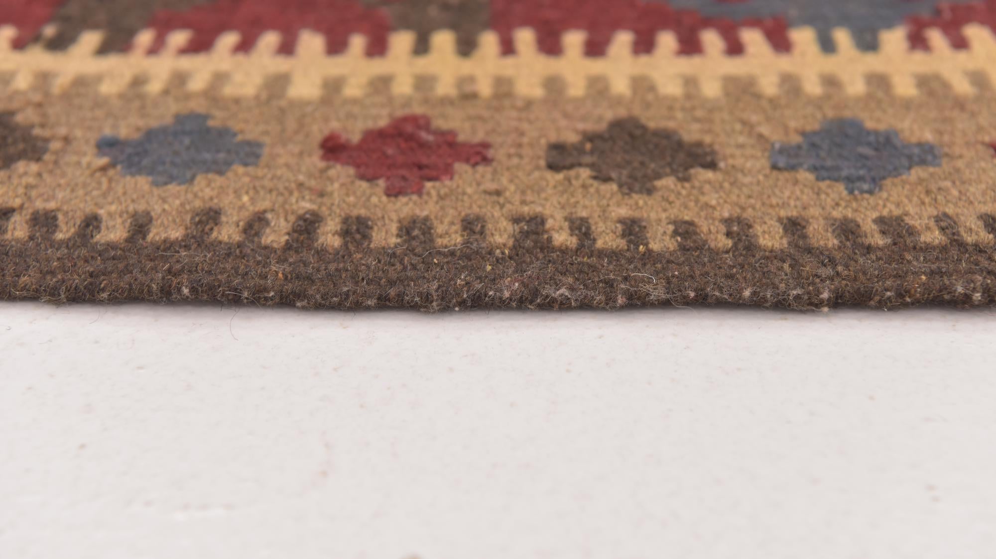 2' x 6' 6 Hand Woven Kilim Maymana Wool Runner Rug