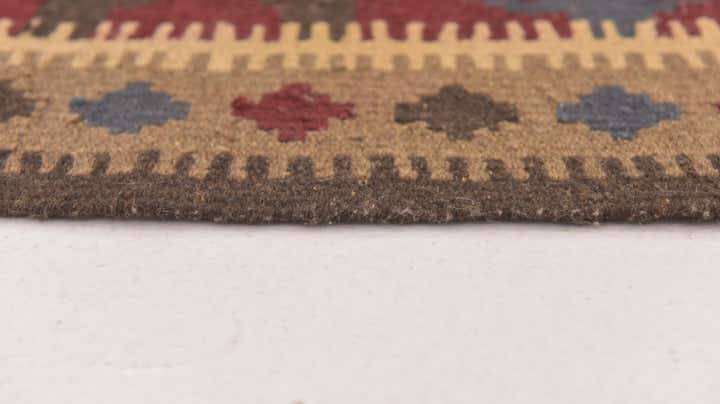 2' x 6' 6 Hand Woven Kilim Maymana Wool Runner Rug