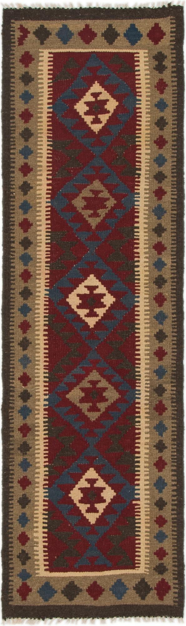 2' x 6' 6 Hand Woven Kilim Maymana Wool Runner Rug