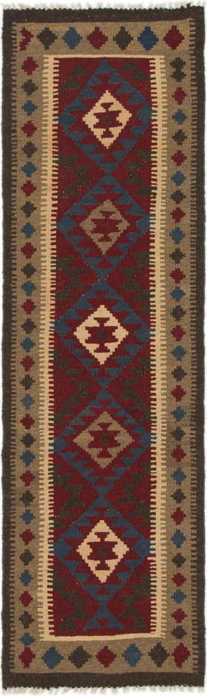 2' x 6' 6 Hand Woven Kilim Maymana Wool Runner Rug