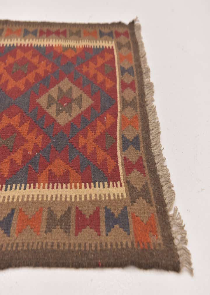 3' x 10' Hand Woven Kilim Maymana Wool Runner Rug