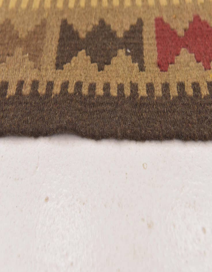 Detail image of 3' 5 x 6' 7  Hand Woven Kilim Maymana Wool Runner Rug