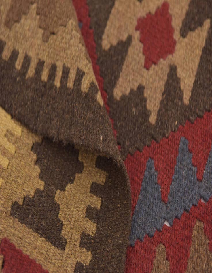 Detail image of 3' 5 x 6' 7  Hand Woven Kilim Maymana Wool Runner Rug