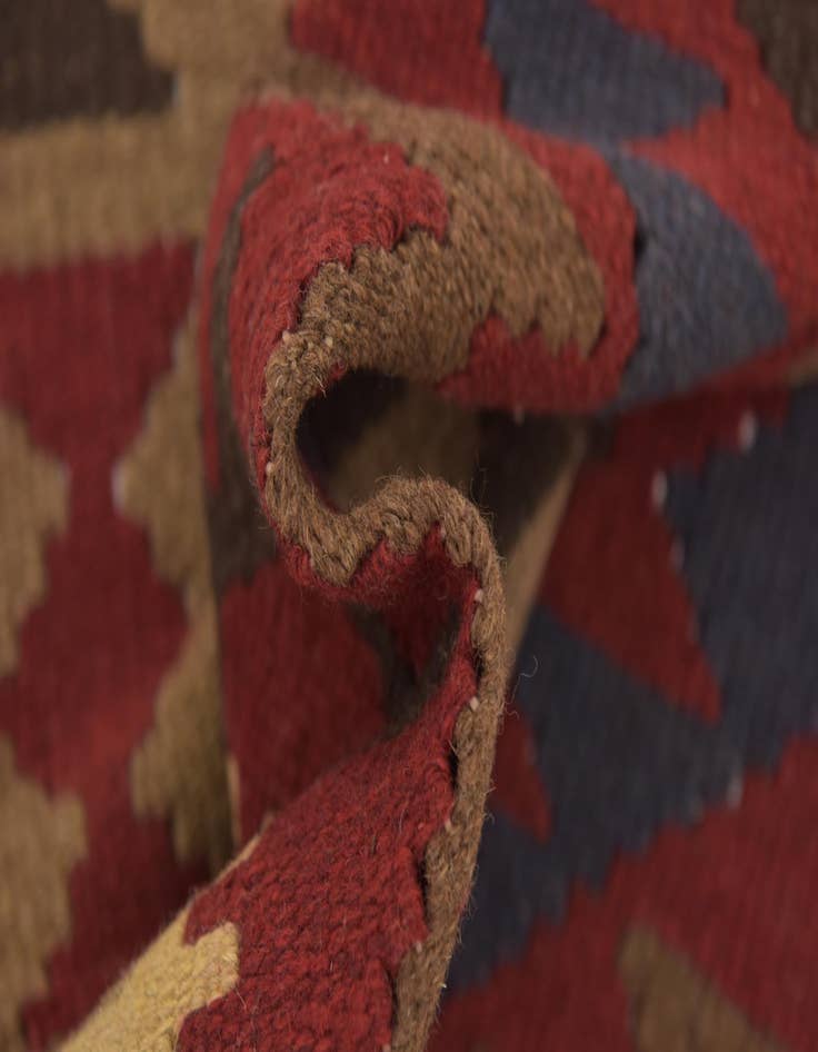 Detail image of 3' 5 x 6' 7  Hand Woven Kilim Maymana Wool Runner Rug