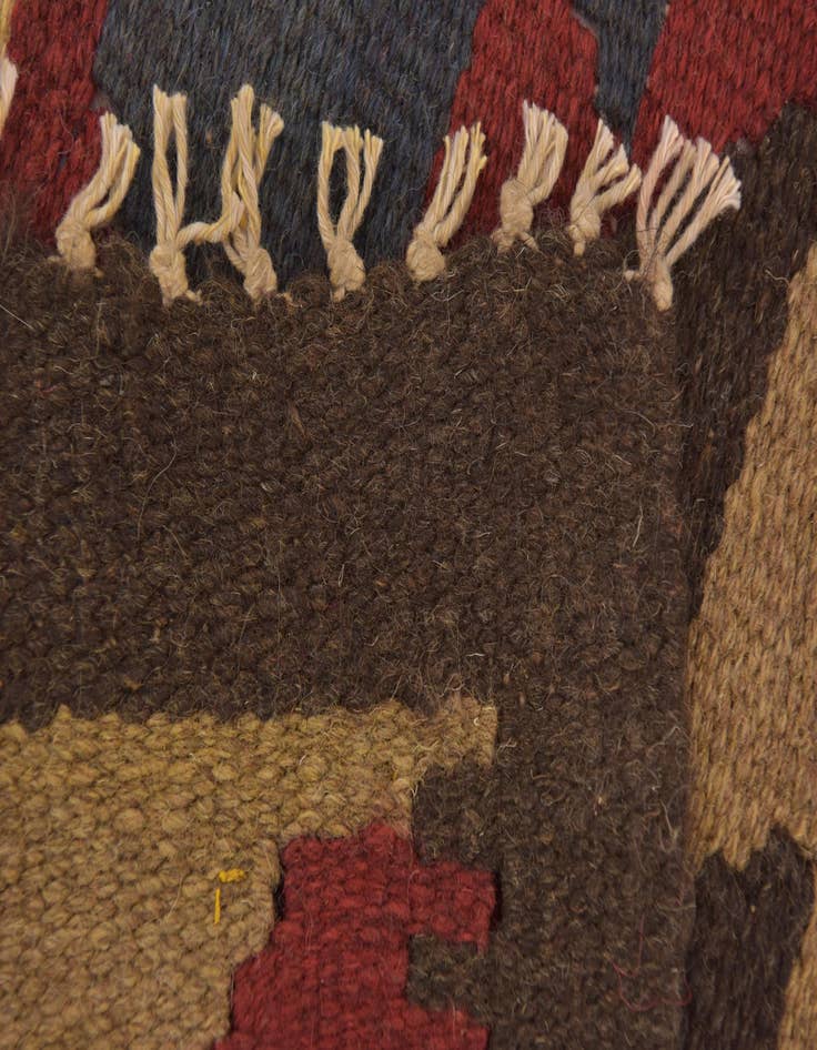 Detail image of 3' 5 x 6' 7  Hand Woven Kilim Maymana Wool Runner Rug