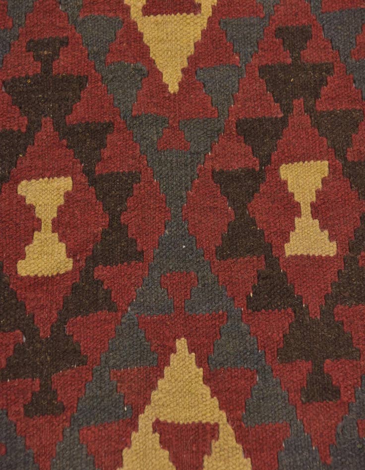 Detail image of 3' 5 x 6' 5  Hand Woven Kilim Maymana Wool Runner Rug