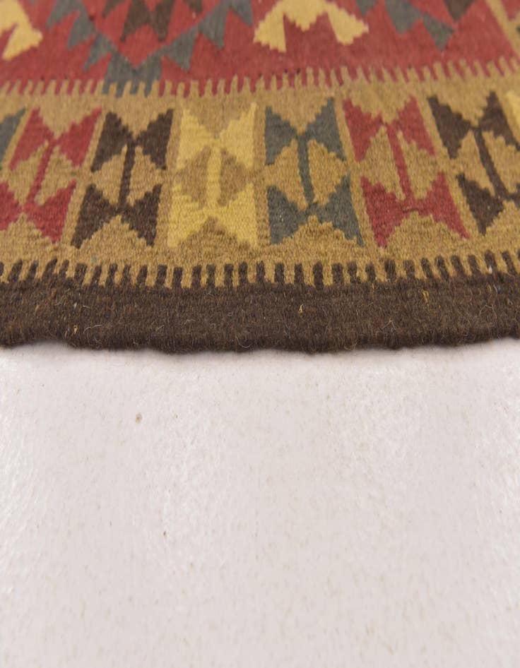 Detail image of 3' 5 x 6' 5  Hand Woven Kilim Maymana Wool Runner Rug