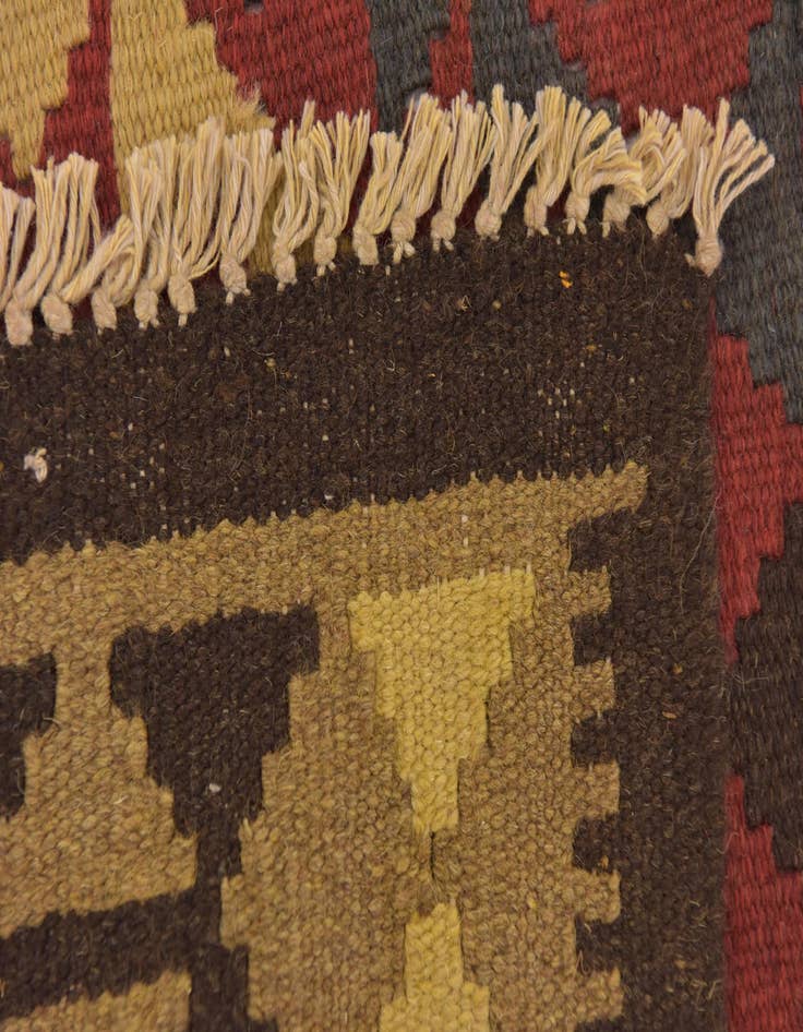 Detail image of 3' 5 x 6' 5  Hand Woven Kilim Maymana Wool Runner Rug