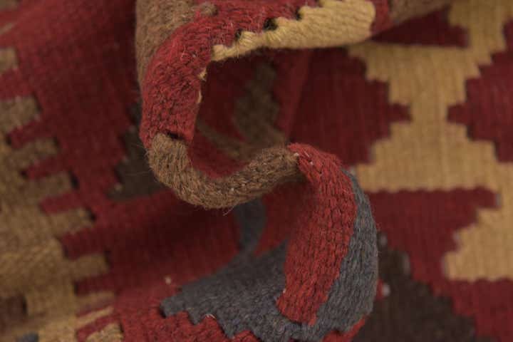 3' 2 x 6' 6 Hand Woven Kilim Maymana Wool Runner Rug