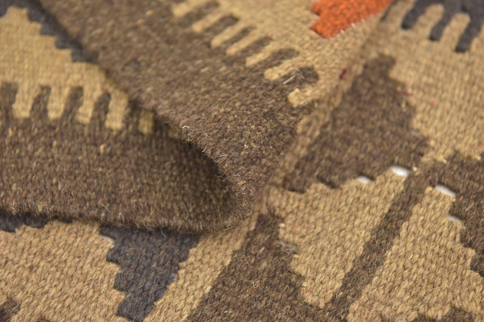3' 4 x 6' 6 Hand Woven Kilim Maymana Wool Runner Rug
