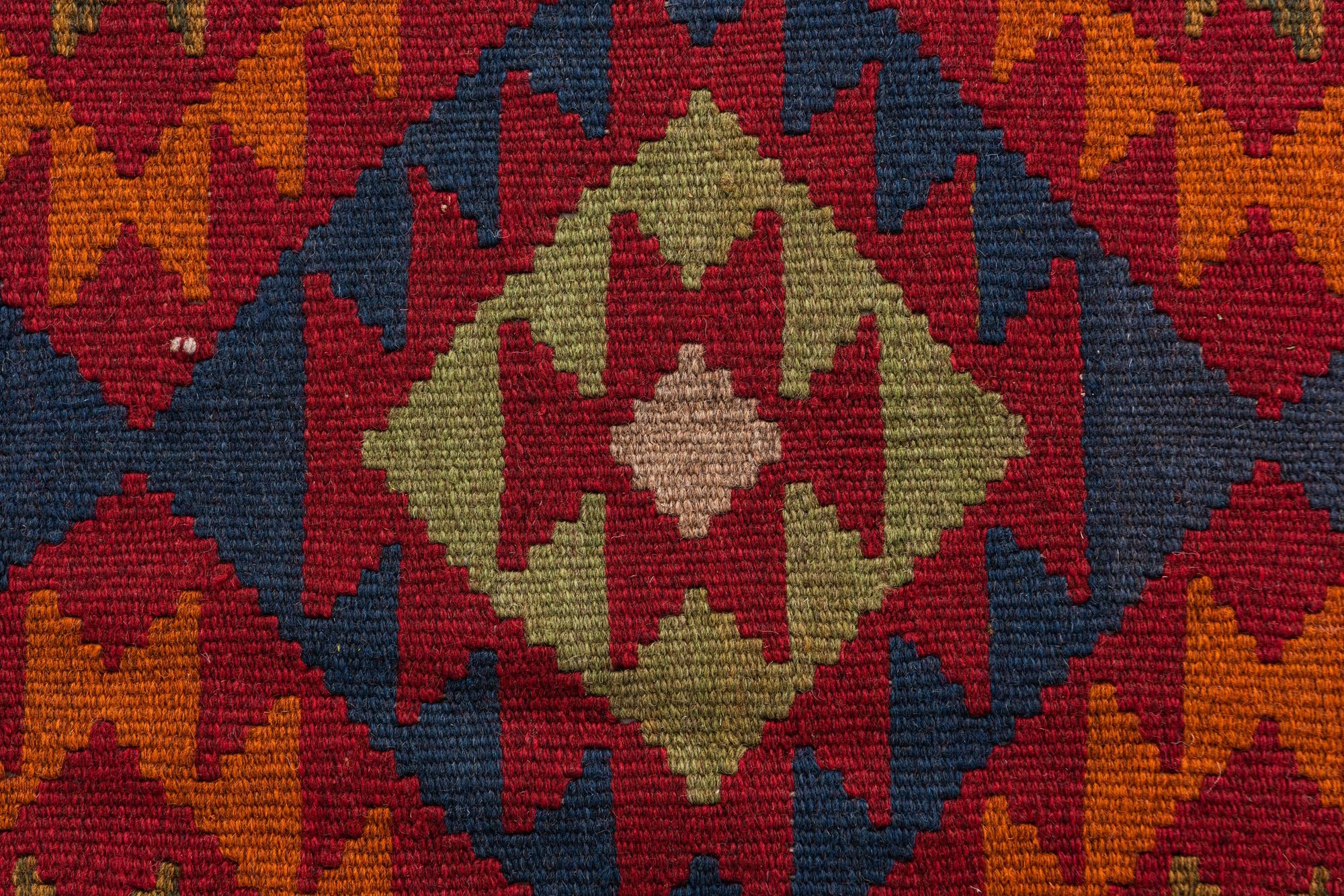 3' 1 x 6' 4 Hand Woven Kilim Maymana Wool Runner Rug