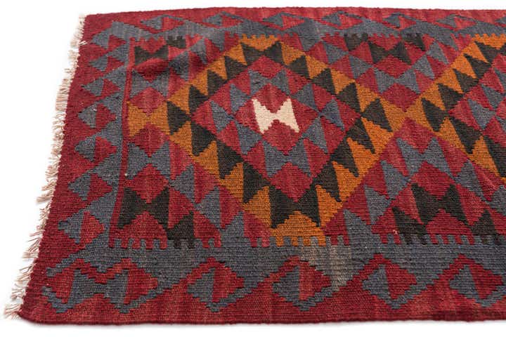2' 9 x 15' 1 Hand Woven Kilim Maymana Wool Runner Rug
