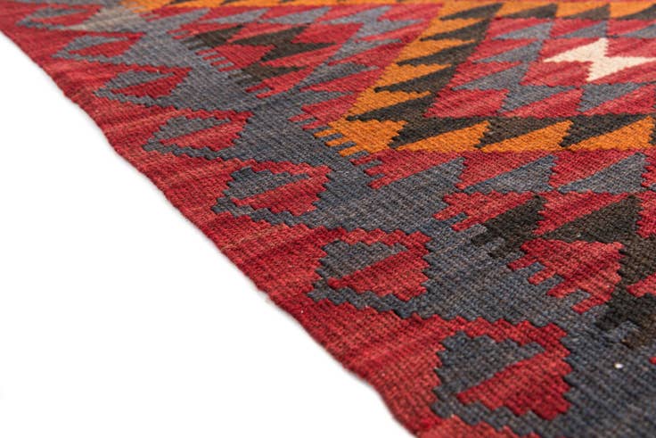 Detail image of 2' 9 x 15' 1 Hand Woven Kilim Maymana Wool Runner Rug