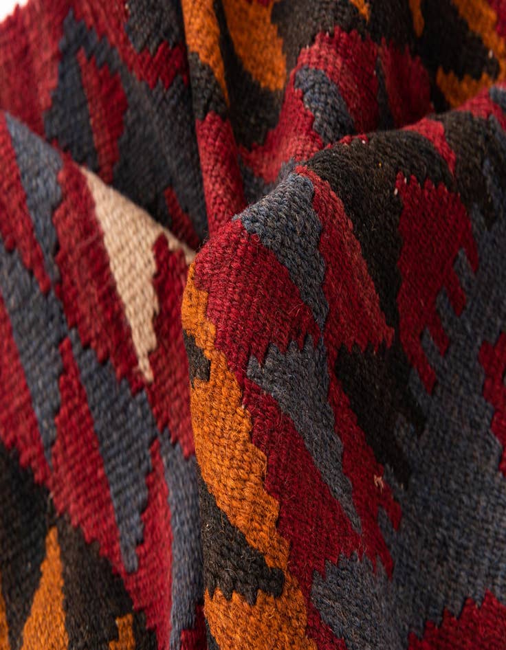 Detail image of 2' 9 x 15' 1  Hand Woven Kilim Maymana Wool Runner Rug