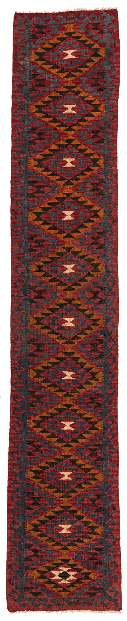 2' 9 x 15' 1 Hand Woven Kilim Maymana Wool Runner Rug